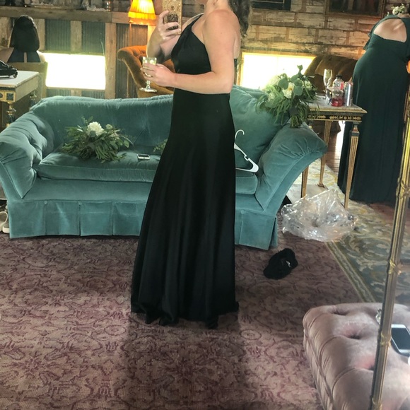 🖤 BHLDN Anthropologie Ashland Satin Charmeuse Bridesmaid Dress - Picture 4 of 8